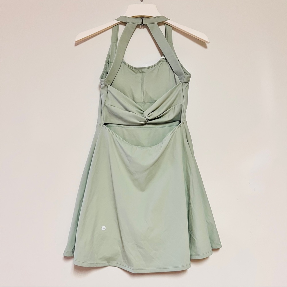 HALARA Backless Twisted Active Dress Light Bean Green NWT Womens Size Small